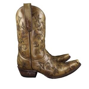 Old Gringo Boots Women 7 Western Floral Embroidered Yippee KiYay Leather Cowgirl